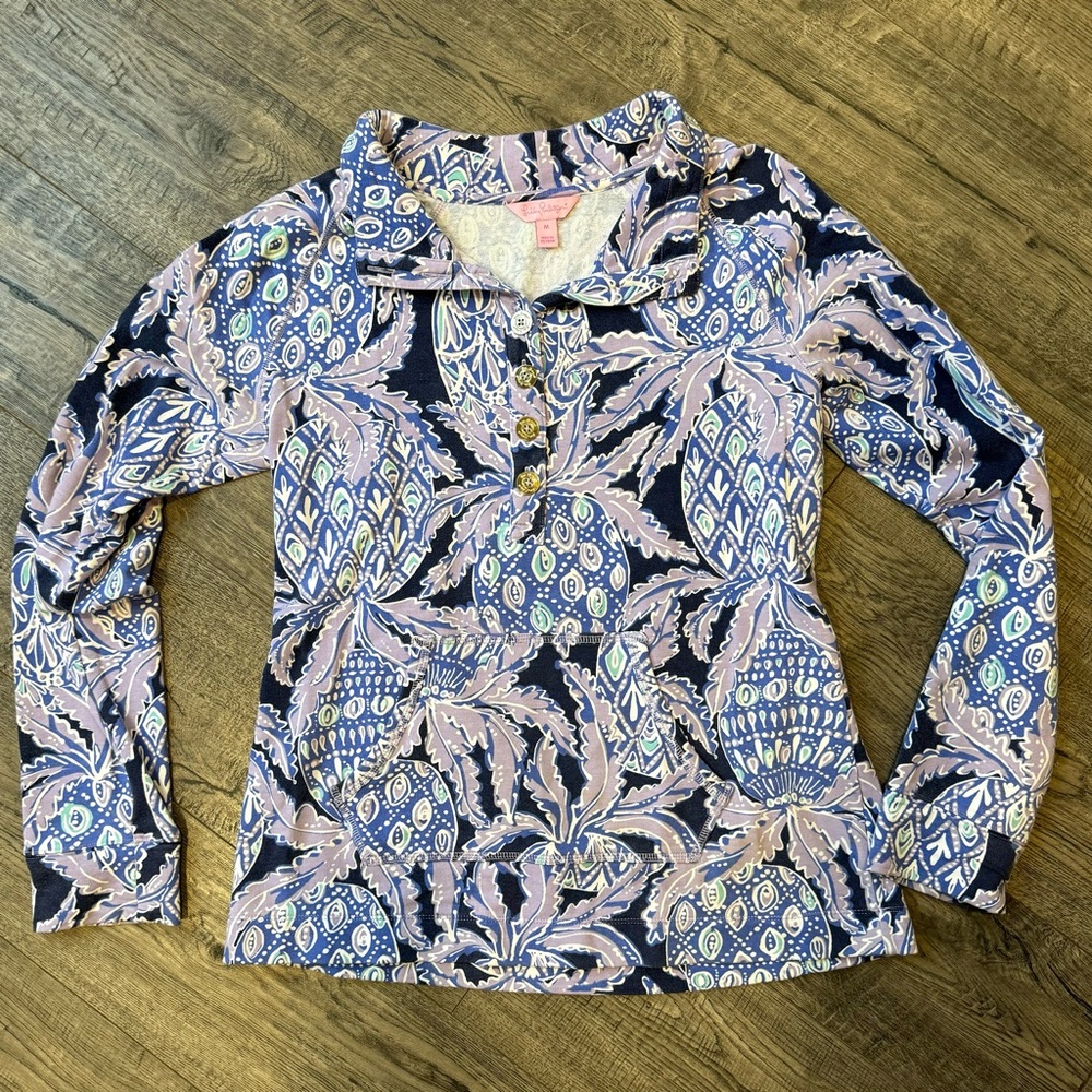 Lilly Pulitzer UPF 50 Captain Popover - Lilac Verbena Pop Up Coco Safari